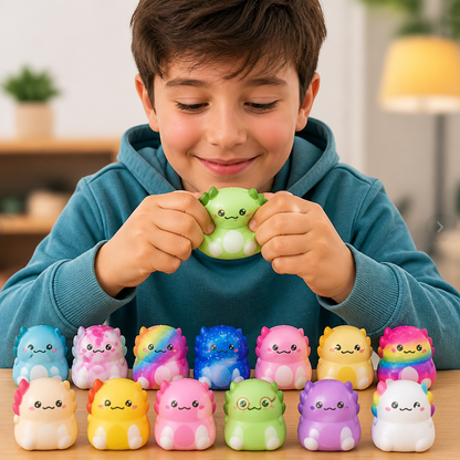 24-Pack Soft Axolotl Squishy Stress Relief Toys