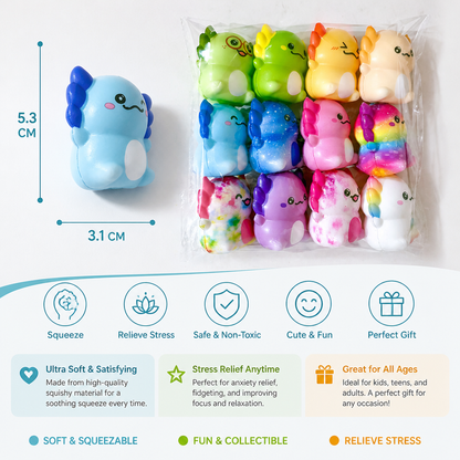 24-Pack Soft Axolotl Squishy Stress Relief Toys