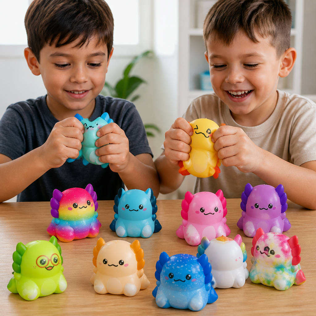 24-Pack Soft Axolotl Squishy Stress Relief Toys