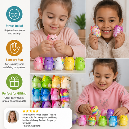 24-Pack Soft Axolotl Squishy Stress Relief Toys