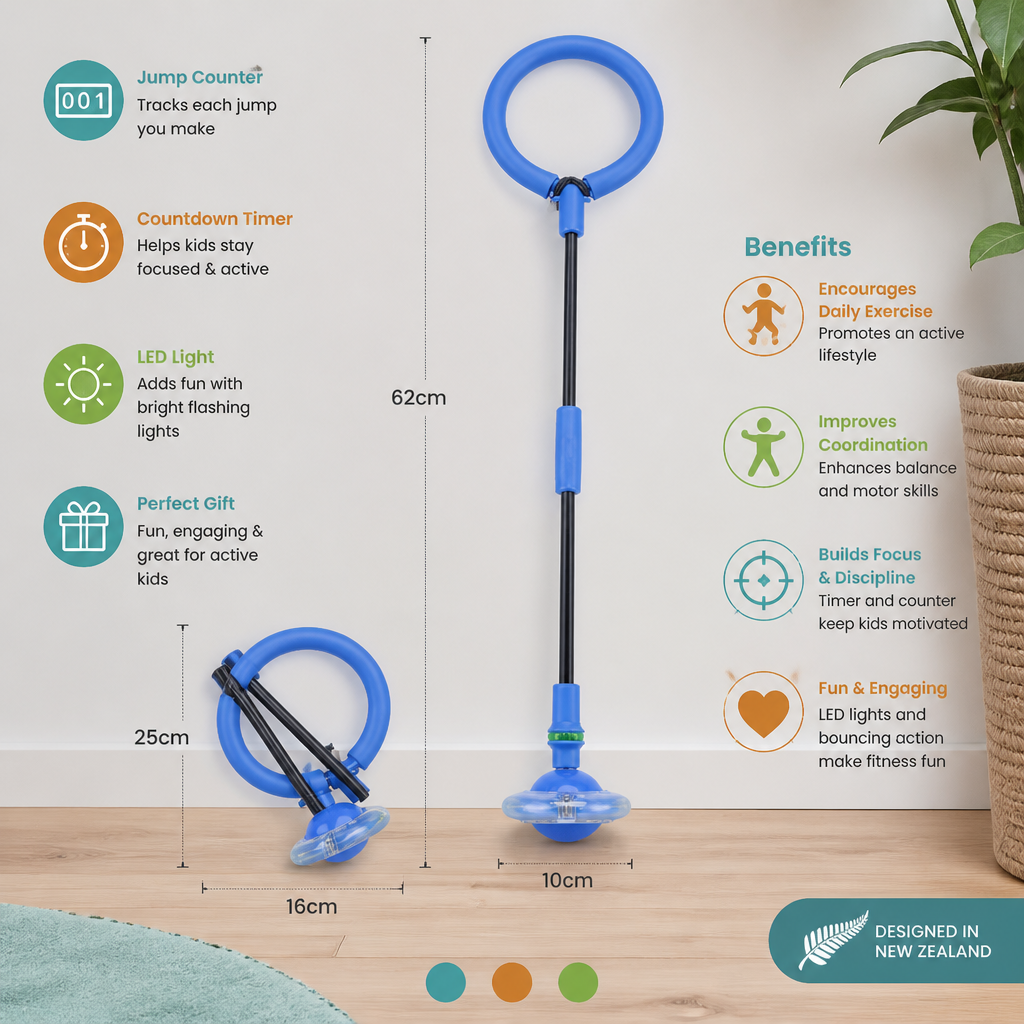 3-in-1 LED Skip Ball with Jump Counter & Timer for Kids