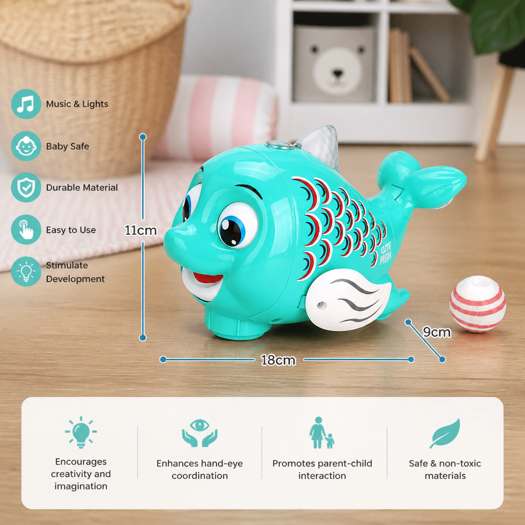 Interactive Floating Ball Fish Toy with Lights & Music