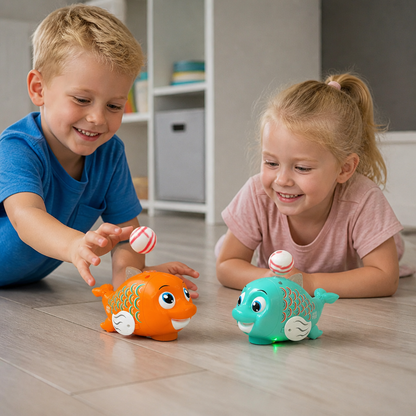 Interactive Floating Ball Fish Toy with Lights & Music