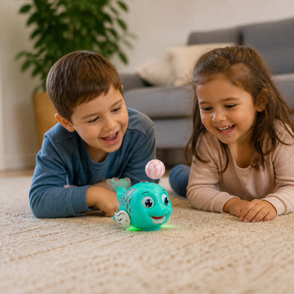 Interactive Floating Ball Fish Toy with Lights & Music
