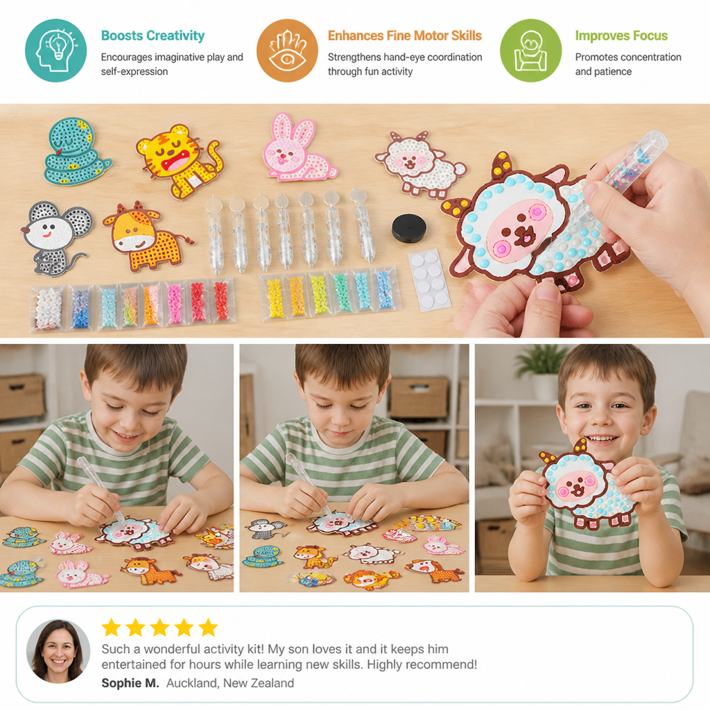 DIY Dot Bead Sticker Art Kit for Kids