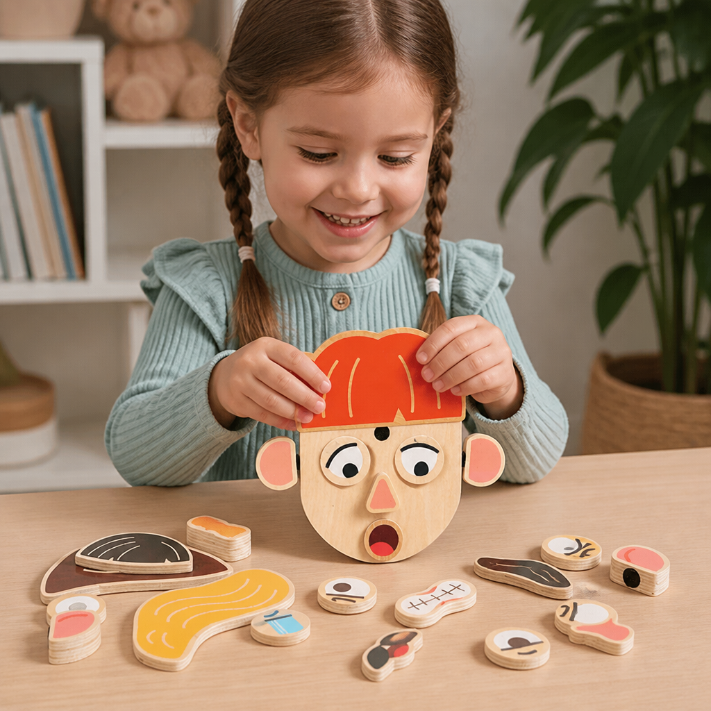 Wooden Facial Expressions & Emotions Learning Toy for Kids