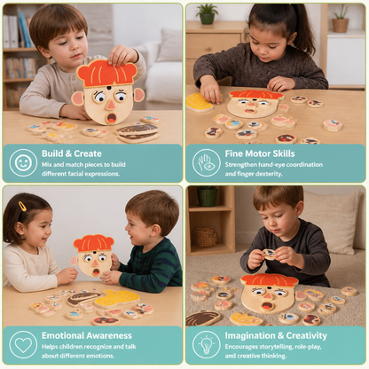 Wooden Facial Expressions & Emotions Learning Toy for Kids