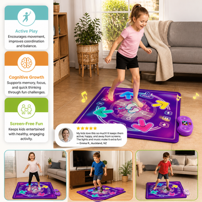 Interactive Musical Dance Mat with LED Lights for Kids
