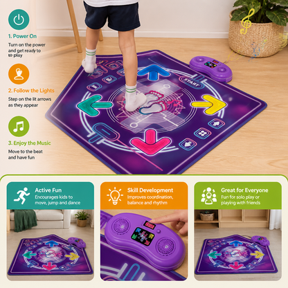 Interactive Musical Dance Mat with LED Lights for Kids