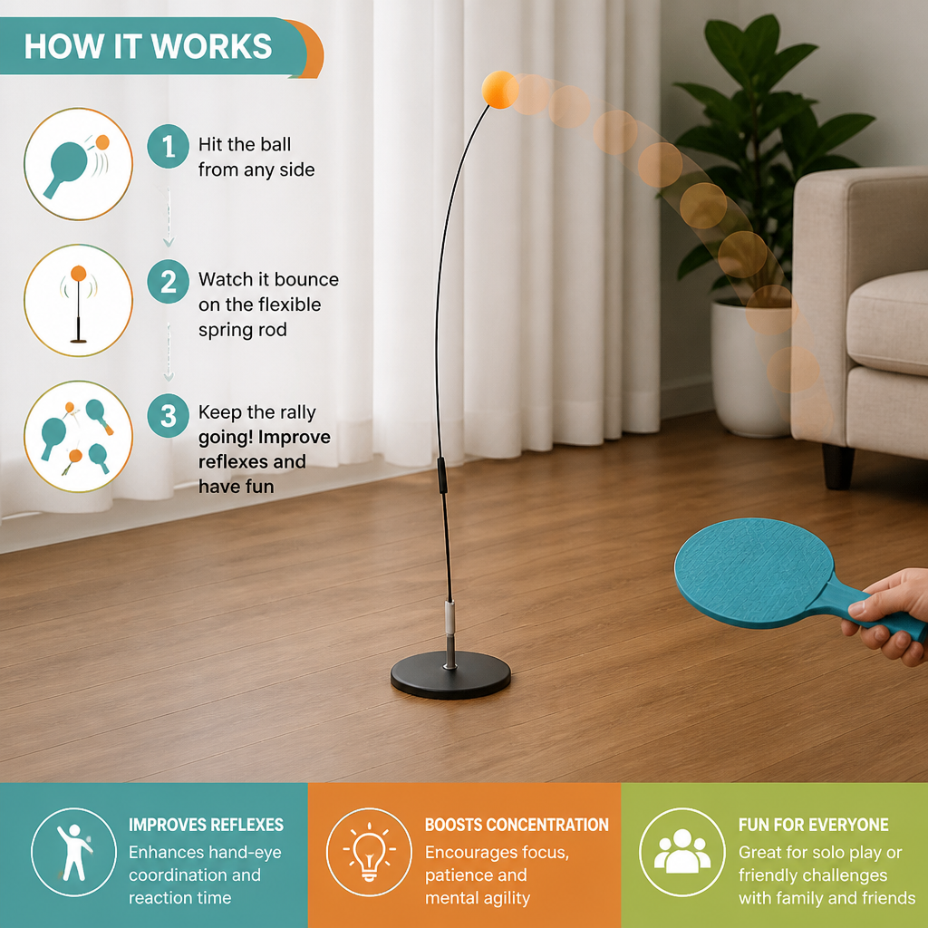 Interactive Light-Up Table Tennis Game for Kids