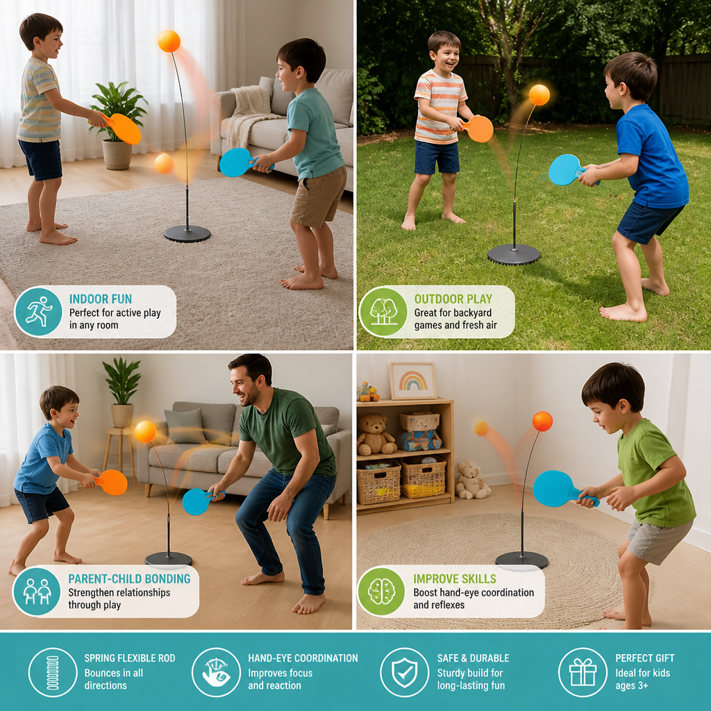 Interactive Light-Up Table Tennis Game for Kids