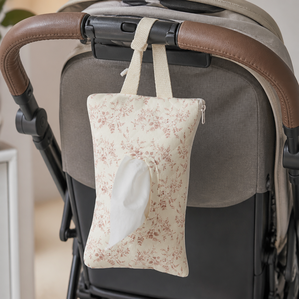 Hanging Tissue Holder for Strollers, Cribs & Cars