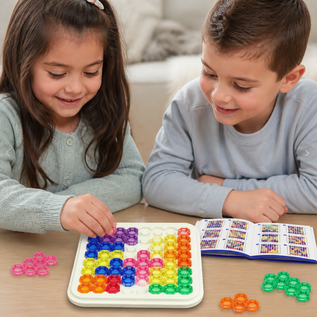 Rainbow Bead Puzzle Board – Logic & Problem-Solving Game