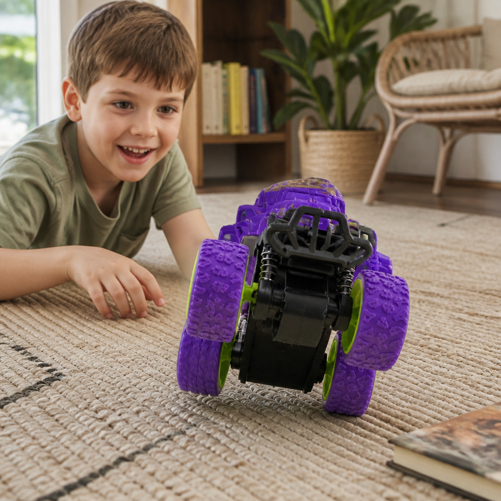 Friction-Powered Monster Truck Stunt Car for Kids