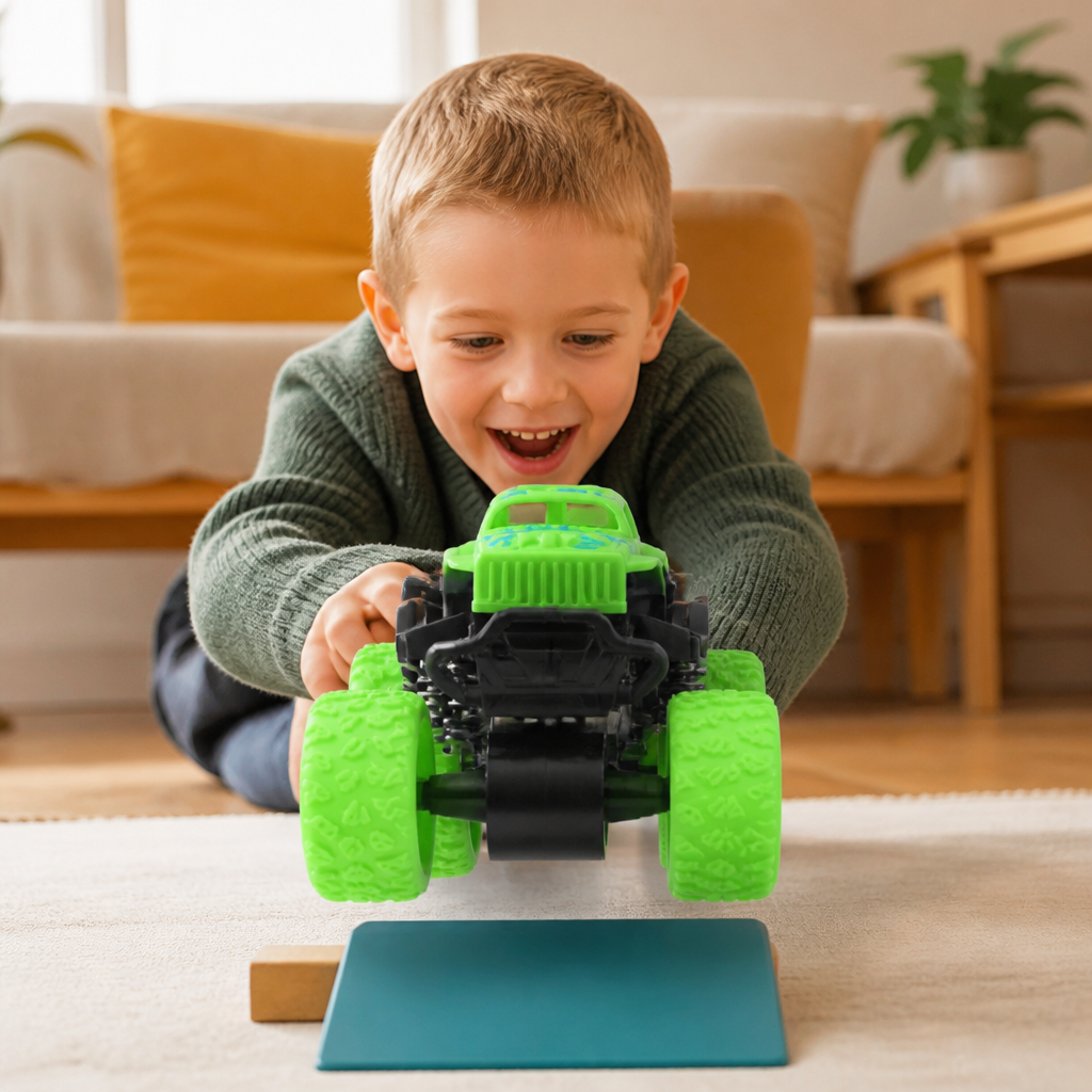 Friction-Powered Monster Truck Stunt Car for Kids
