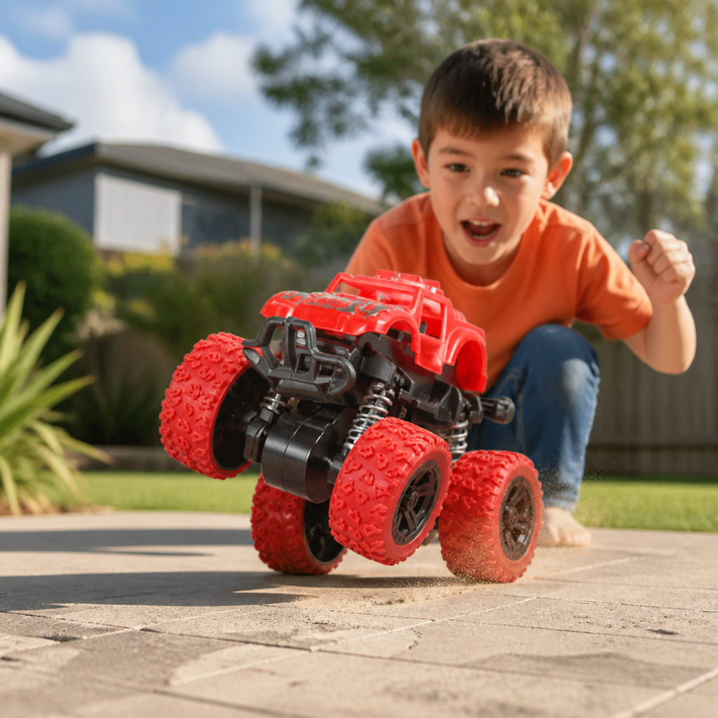 Friction-Powered Monster Truck Stunt Car for Kids