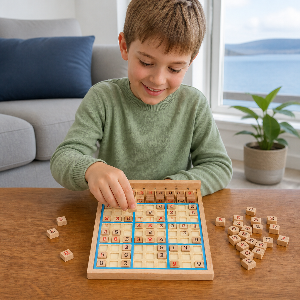 Wooden Sudoku Puzzle Board – Educational Logic & Math Game