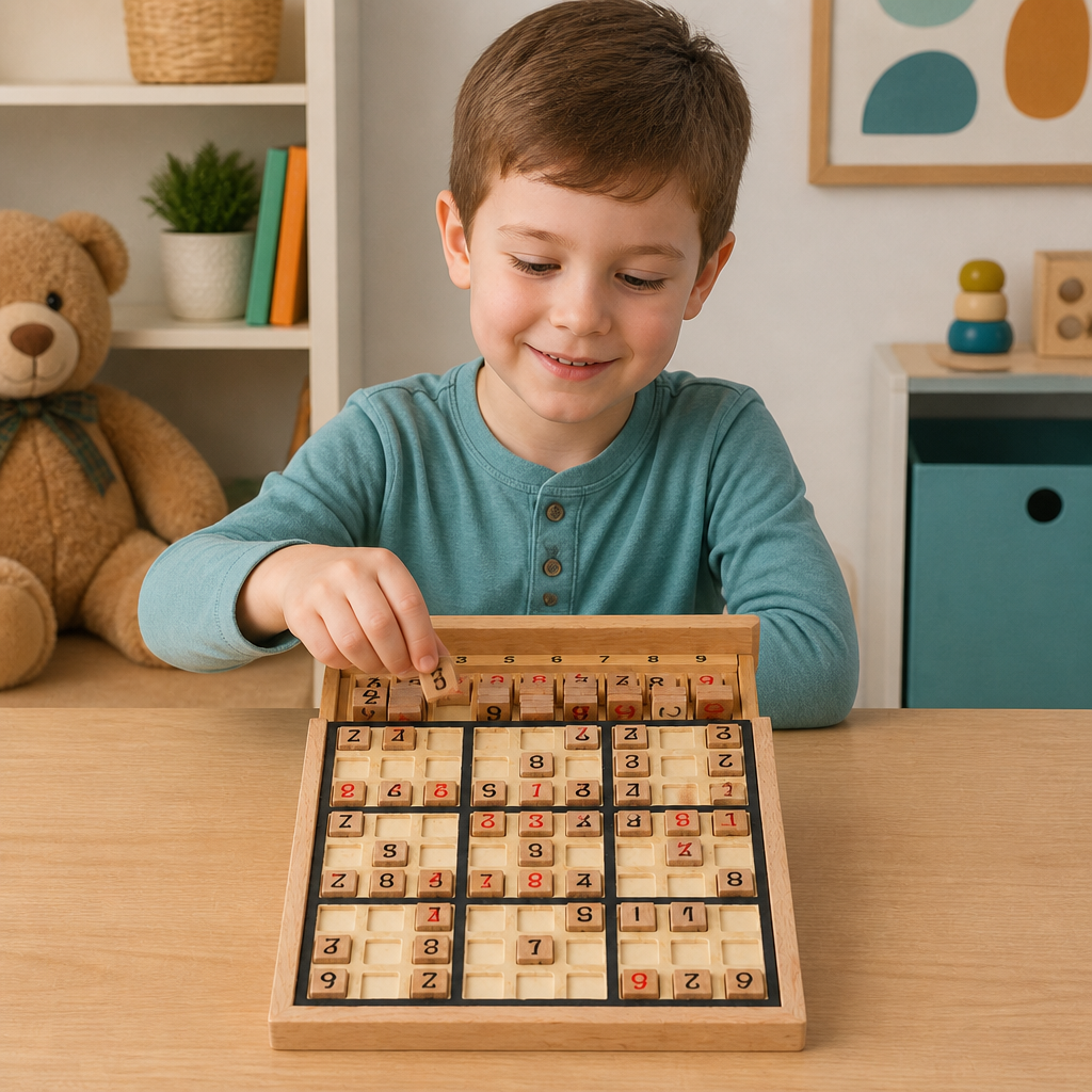 Wooden Sudoku Puzzle Board – Educational Logic & Math Game