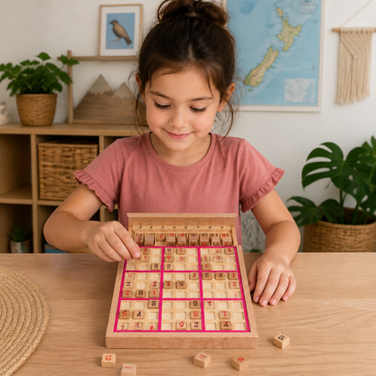 Wooden Sudoku Puzzle Board – Educational Logic & Math Game