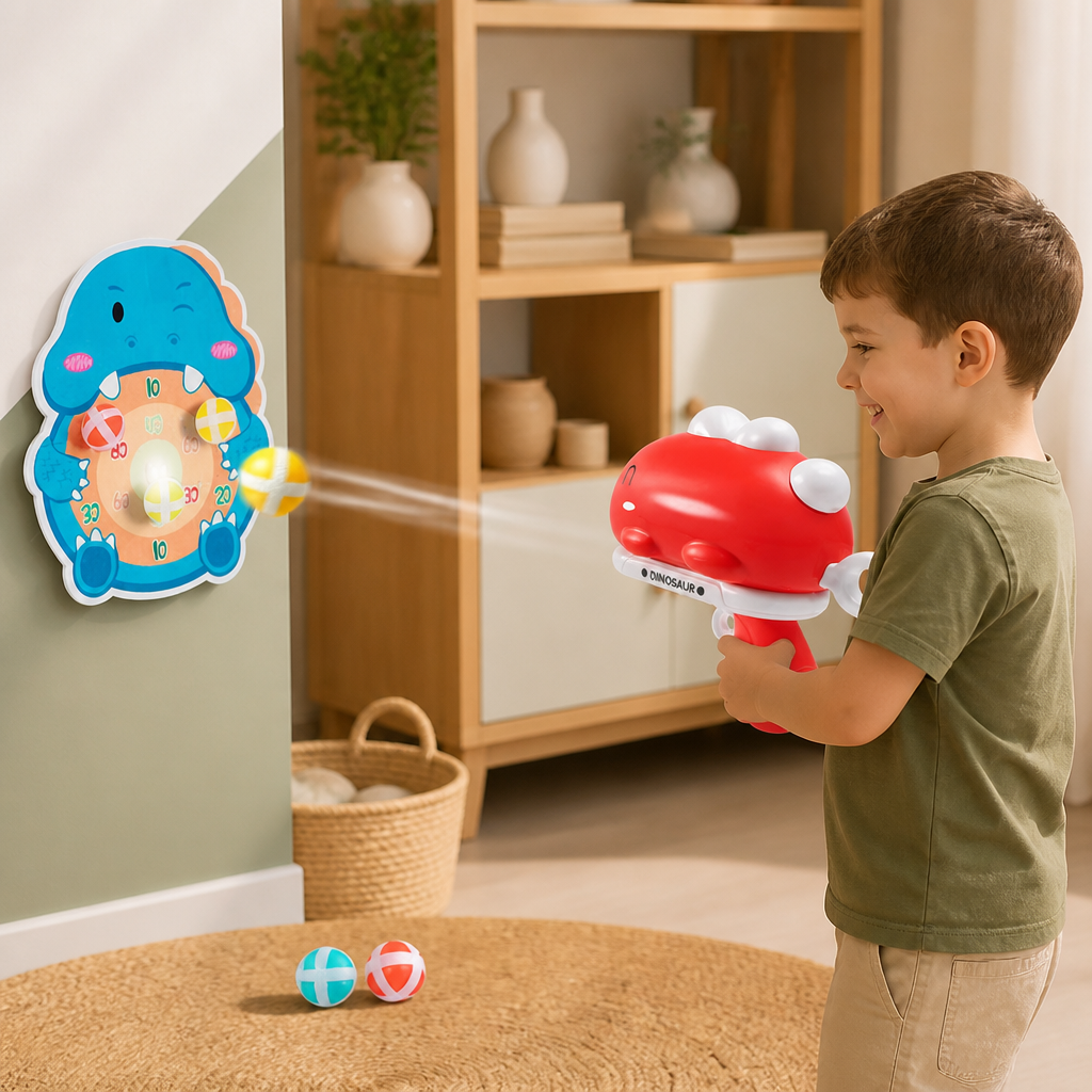 Dinosaur Sticky Ball Shooter – Target Shooting Game for Kids