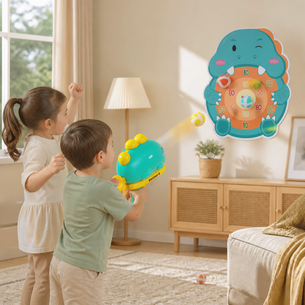 Dinosaur Sticky Ball Shooter – Target Shooting Game for Kids