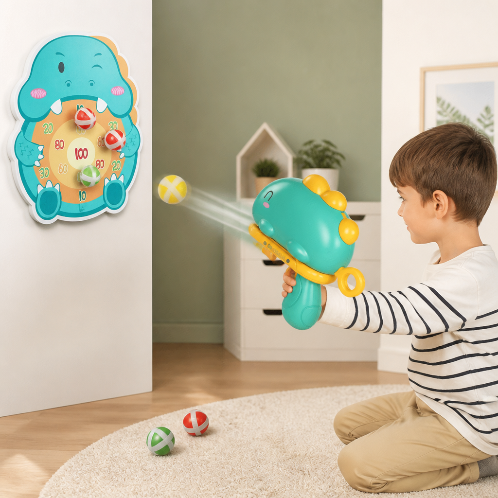 Dinosaur Sticky Ball Shooter – Target Shooting Game for Kids