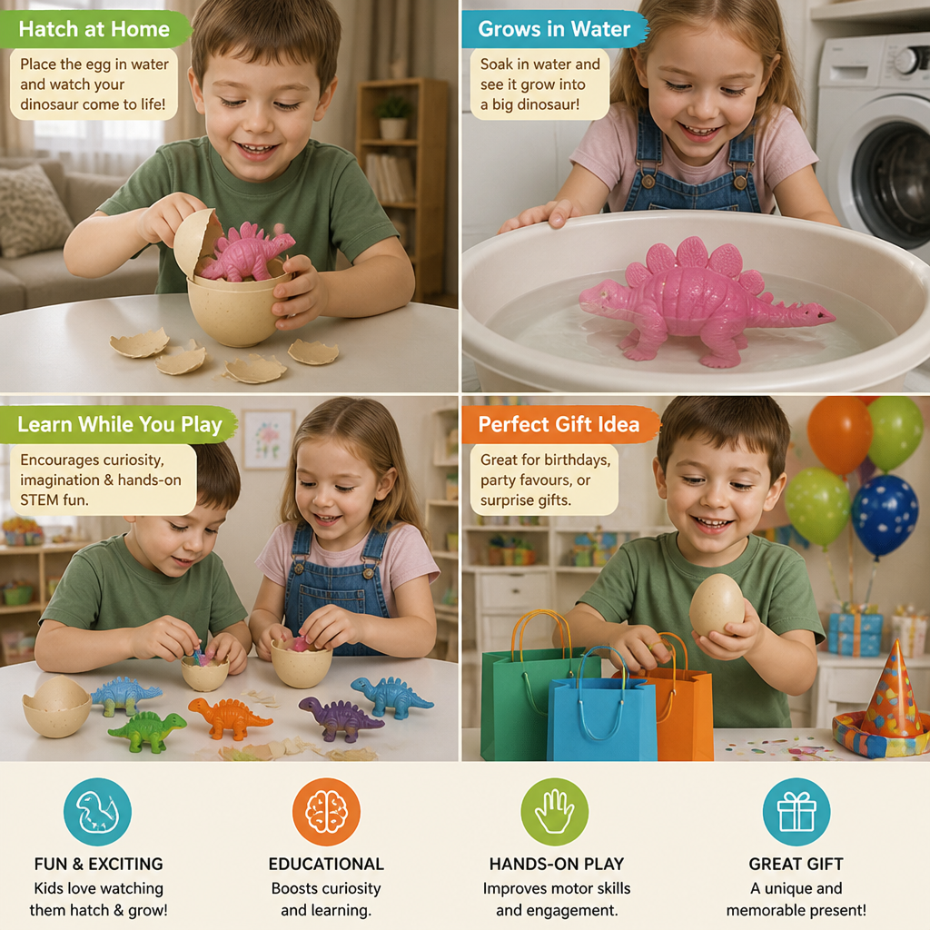 Educational Grow-in-Water Dinosaur Hatching Egg Toy for Kids