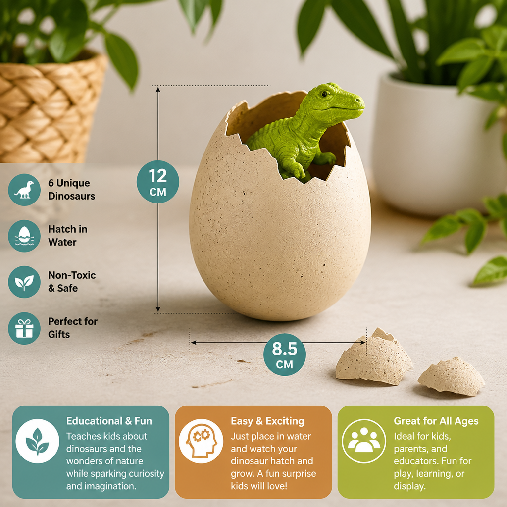 Educational Grow-in-Water Dinosaur Hatching Egg Toy for Kids