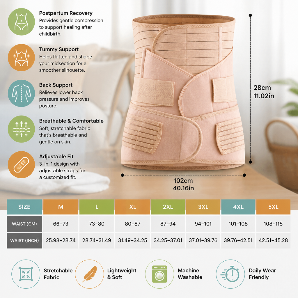 3-in-1 Postpartum Belly Support & Recovery Wrap