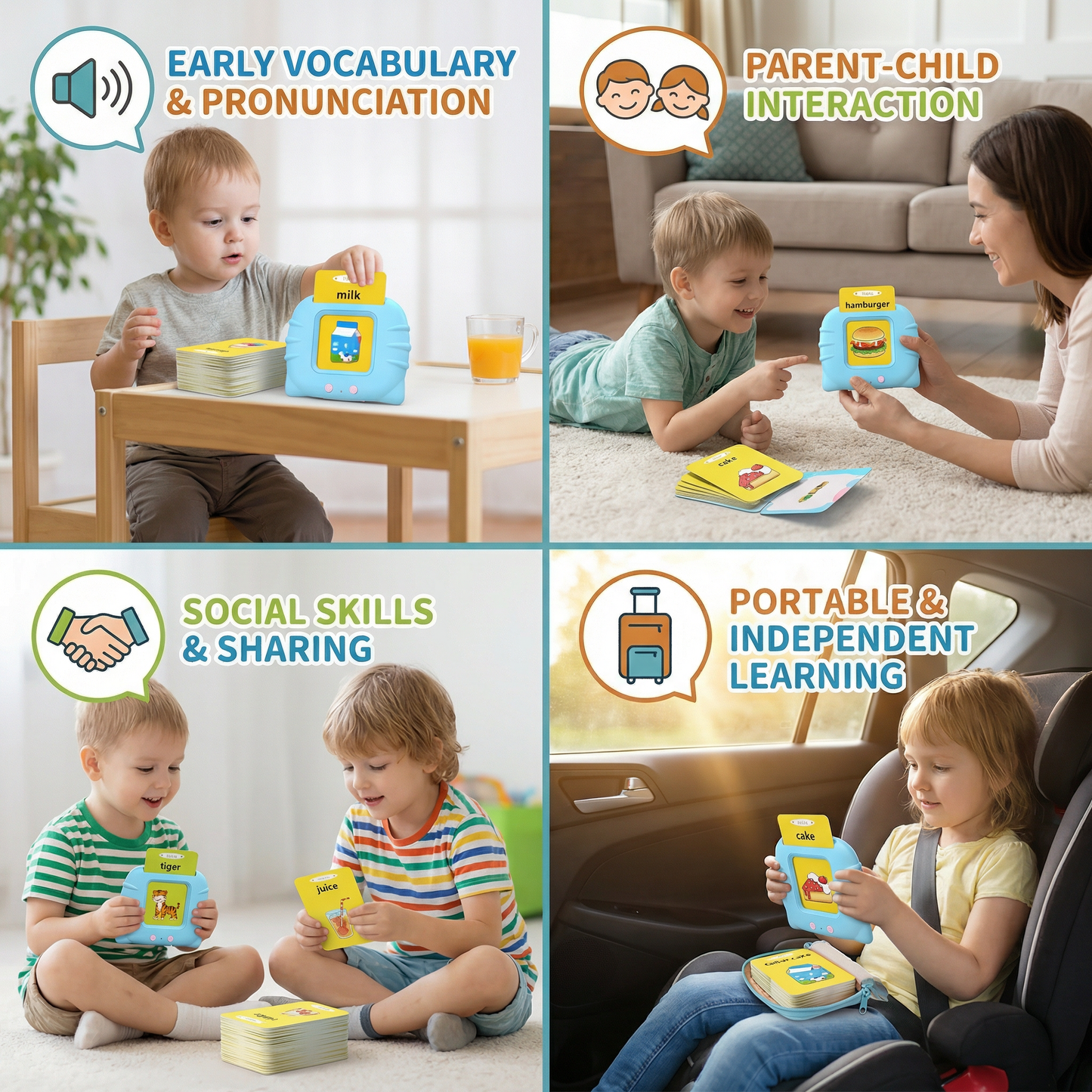 Talking English Flash Cards – Interactive Learning Game for Kids