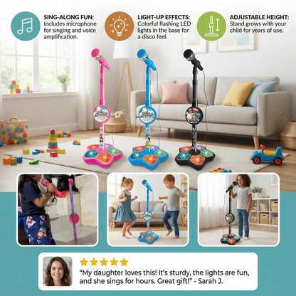 Kids Karaoke Machine with Microphone Stand – Singing Fun Set