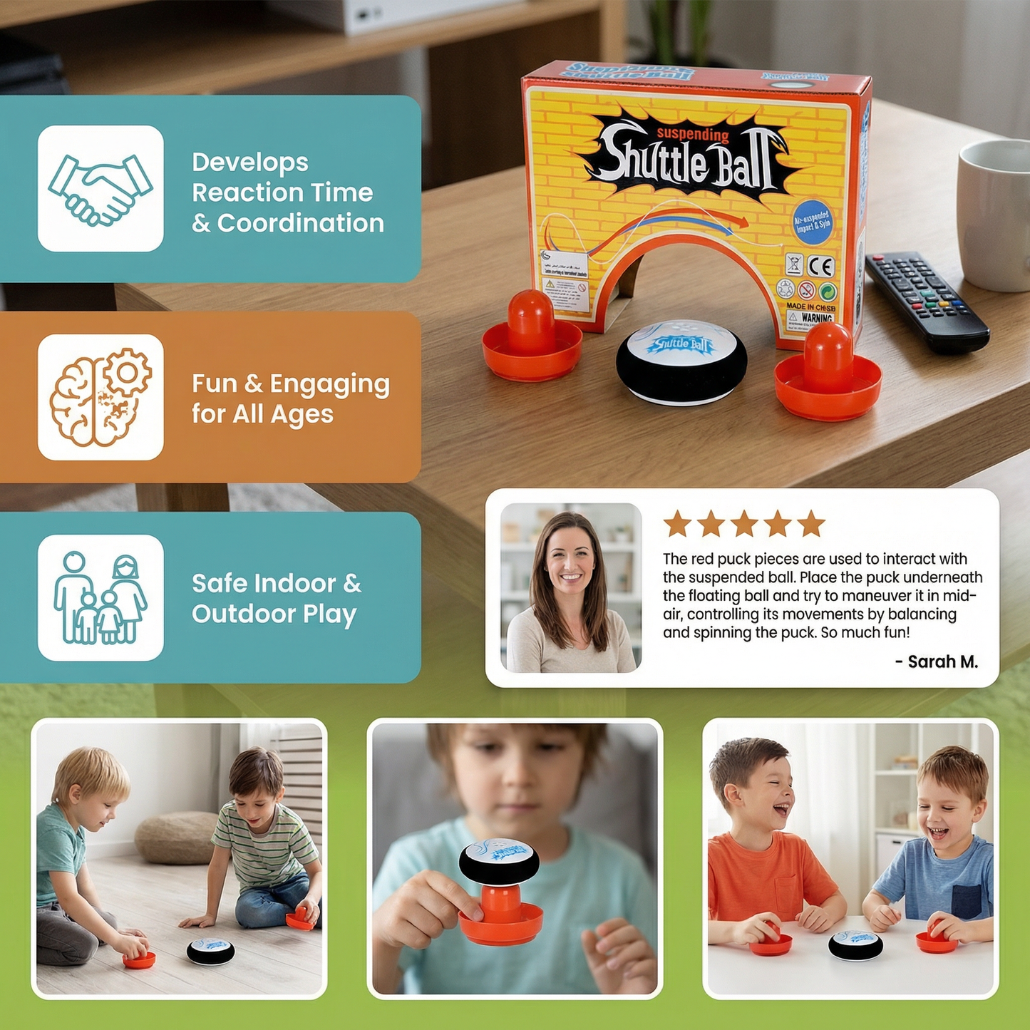 Mini Air Hockey Table Game for Kids – Reaction Game with Pucks