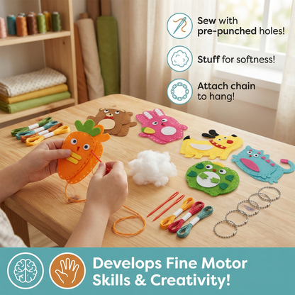 Safe DIY Felt Animal Sewing Set