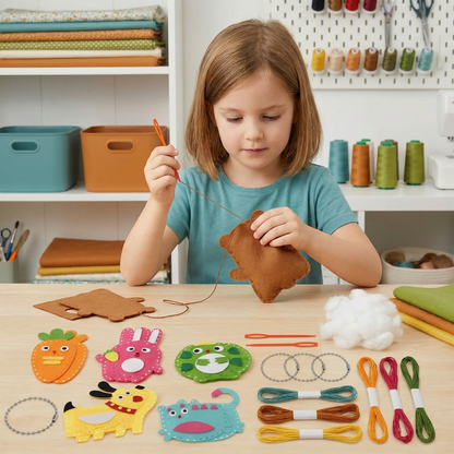 Safe DIY Felt Animal Sewing Set