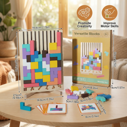 Montessori Wooden Blocks and Shapes Game