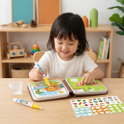 2-in-1 Magical Montessori Storybook for Coloring and Play