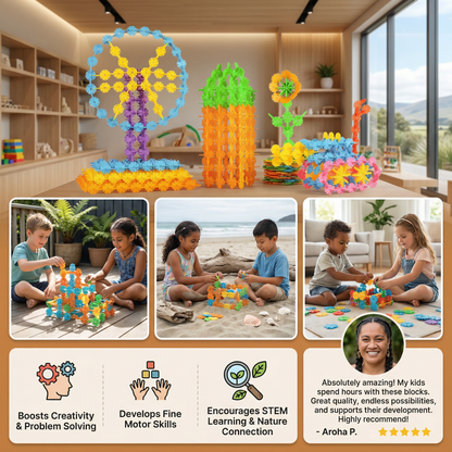 Flake-Shaped Montessori Building Blocks