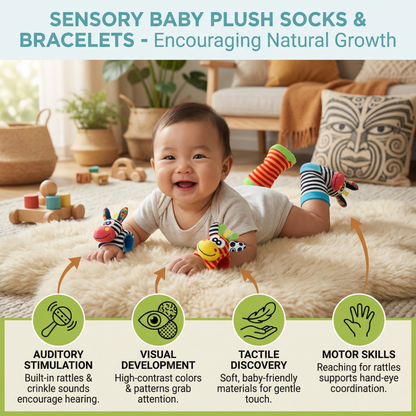 Sensory Baby Plush Socks and Bracelet