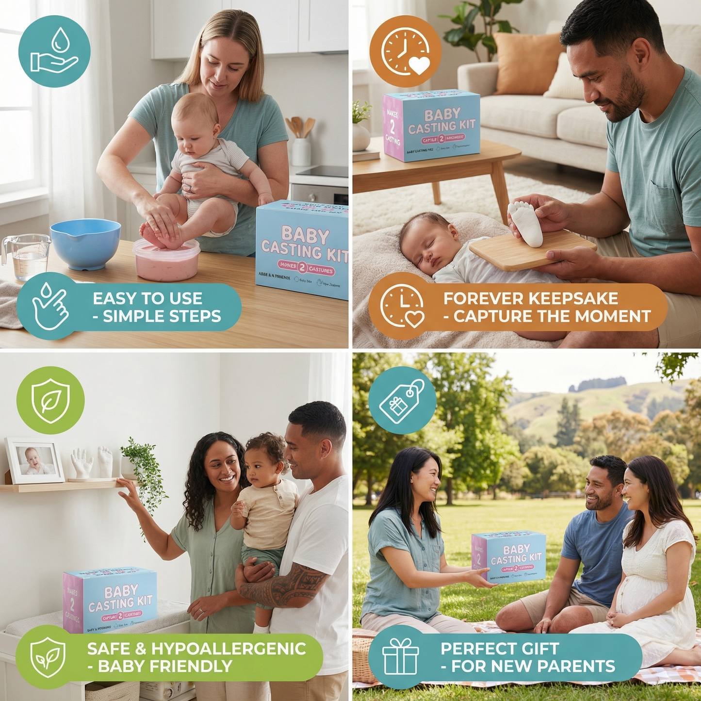 Baby Hand & Footprint Set – Keepsake Set for Newborns & Parents