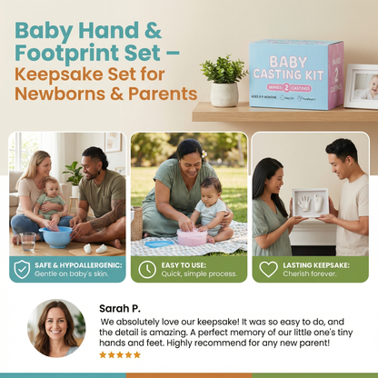 Baby Hand & Footprint Set – Keepsake Set for Newborns & Parents