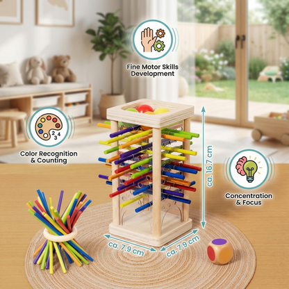 Educational 3-in-1 Wooden Ball and Stick Skill Game