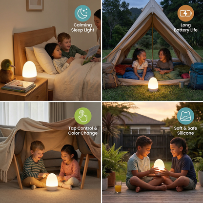 Egg-shaped LED Night Light Made of Silicone
