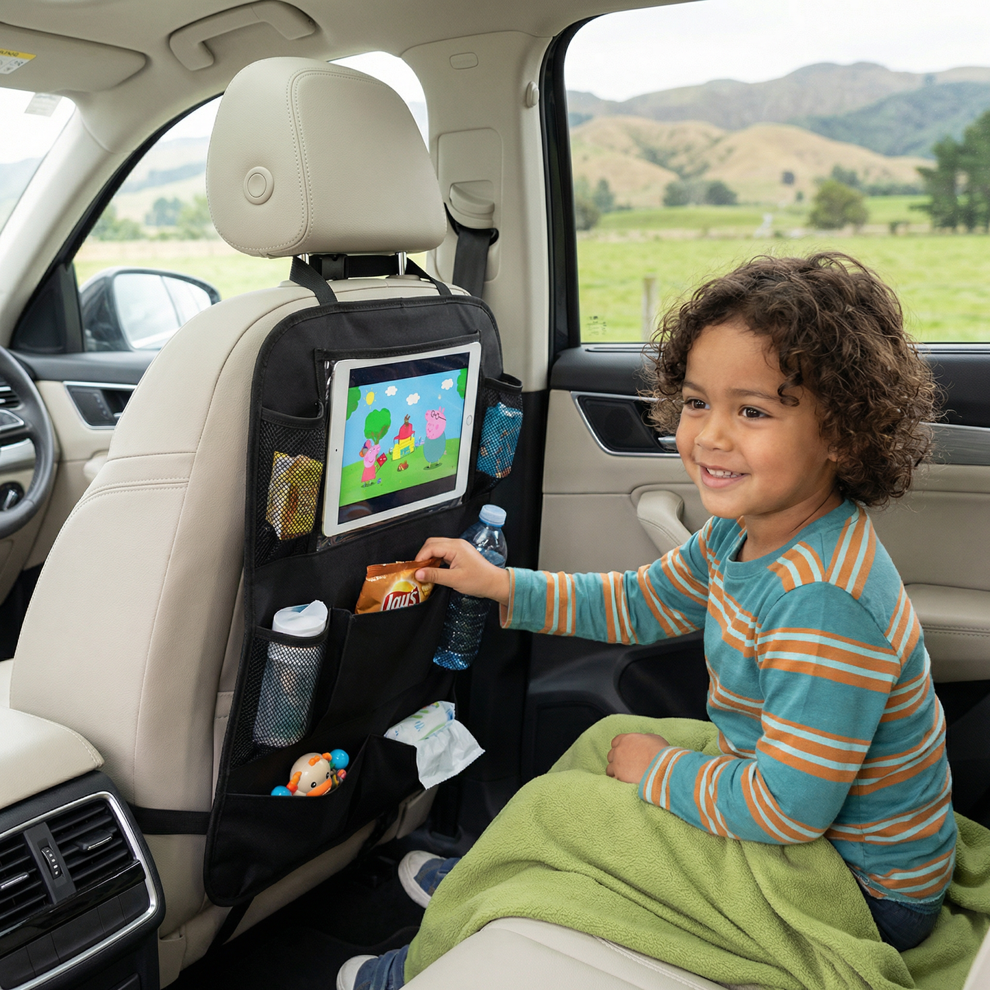 Car Seat Protector and Organizer for Children