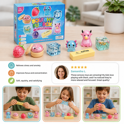 Premium Squishy Fidget Toy Set – 8 Sensory Toys