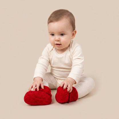 Cable Knit Slip-On Booties