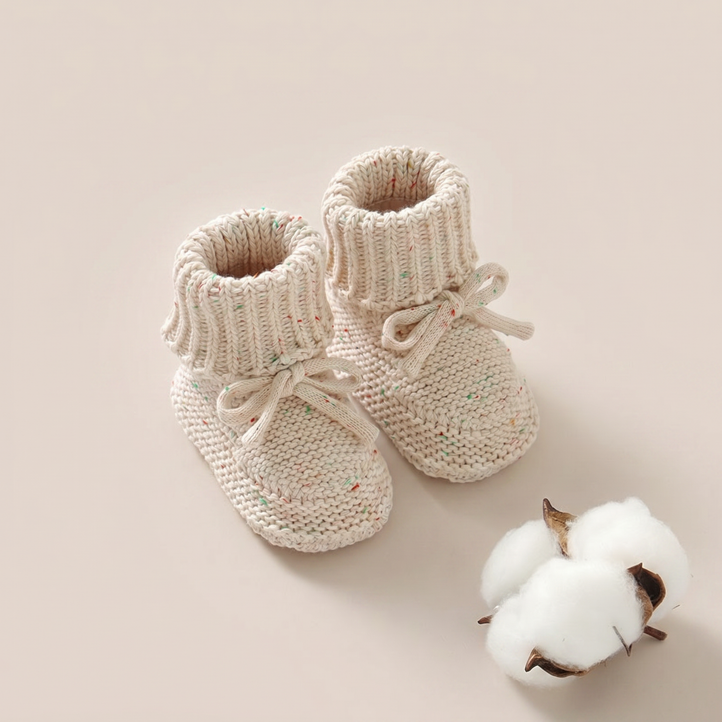 Ribbed Cuff Bow Booties