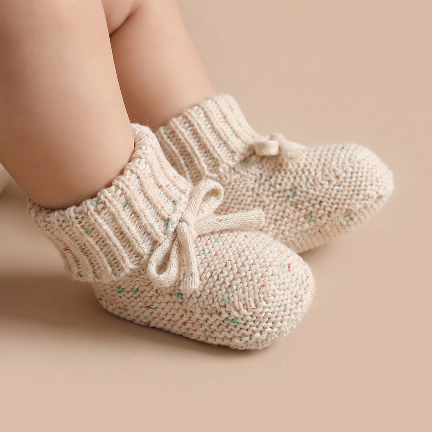 Ribbed Cuff Bow Booties
