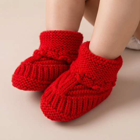 Cable Knit Slip-On Booties