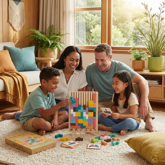 Montessori Wooden Blocks and Shapes Game
