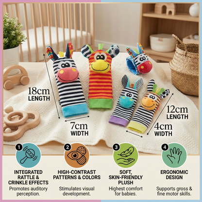Sensory Baby Plush Socks and Bracelet